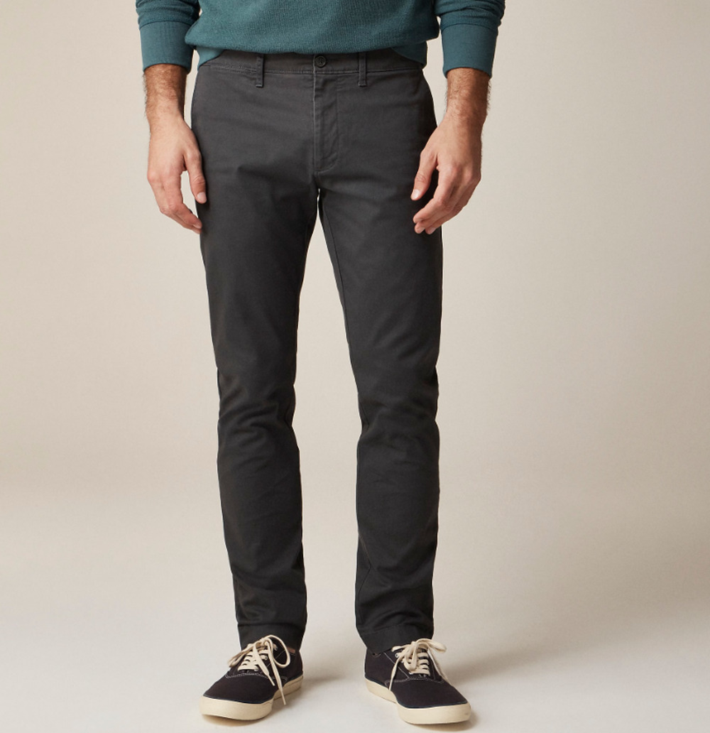 J.Crew 484 Slim Fit Stretch Chino Pants Sz 30x32 Onyx Gray Twill Tapered Zip Fly